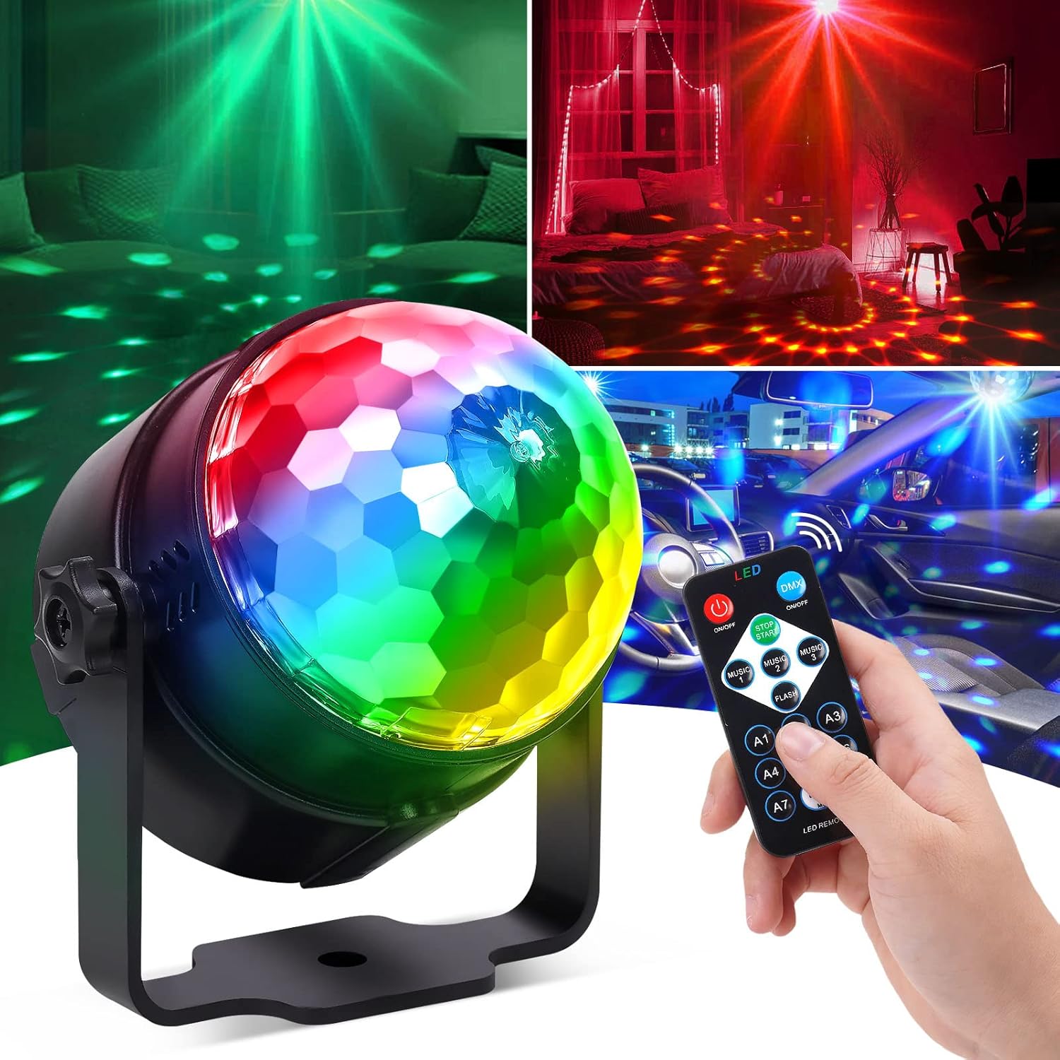 RGB LED Stage Disco Light Rota - Audio Music Dj 评论和价格